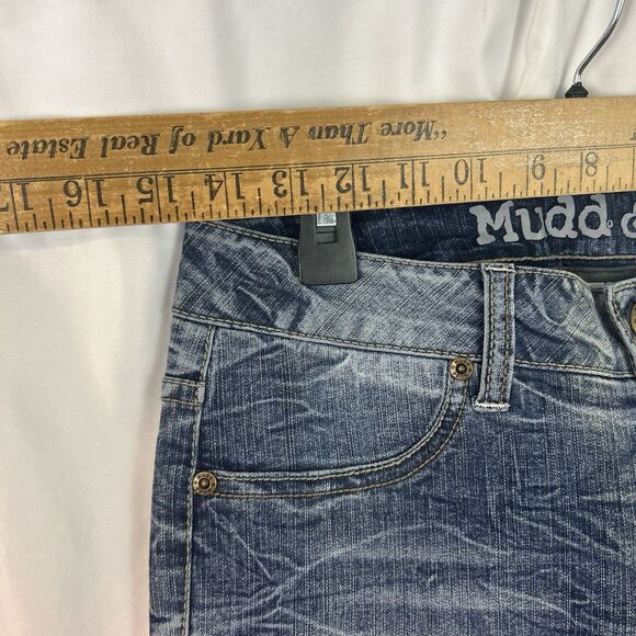 Mudd Women’s Size 7 Average Jegging Jeans Blue Crinkle Wash Stretch Skinny Fit - Picture 7 of 7